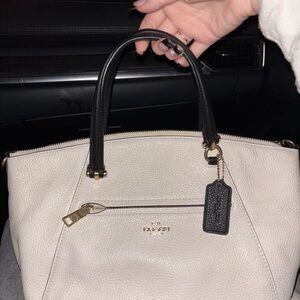 Coach Cream and Black Satchel